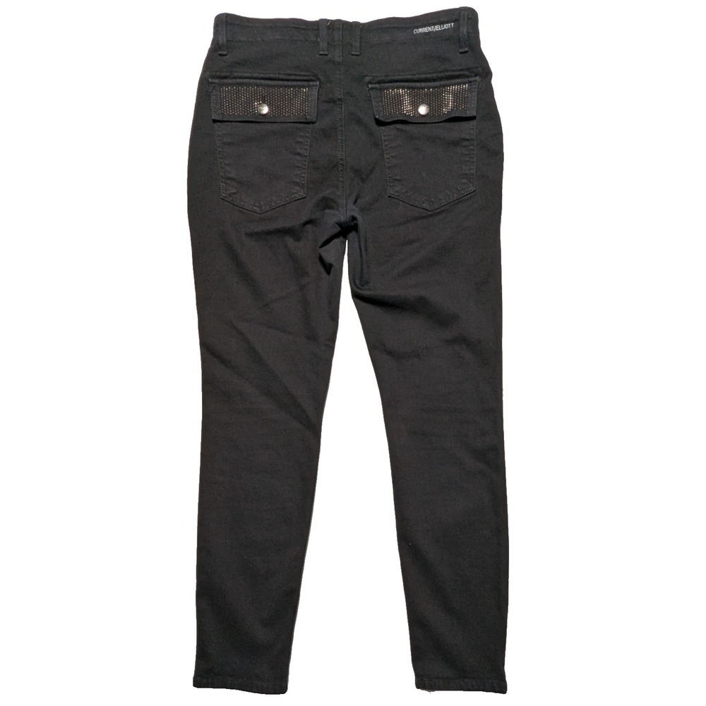 CURRENT ELLIOTT The Combat Stiletto Black Stretch Denim Skinny Jeans - Women‎ 30